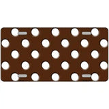 White Brown Polka DotsMetal Novelty License Plate 12" x 6" (LP)