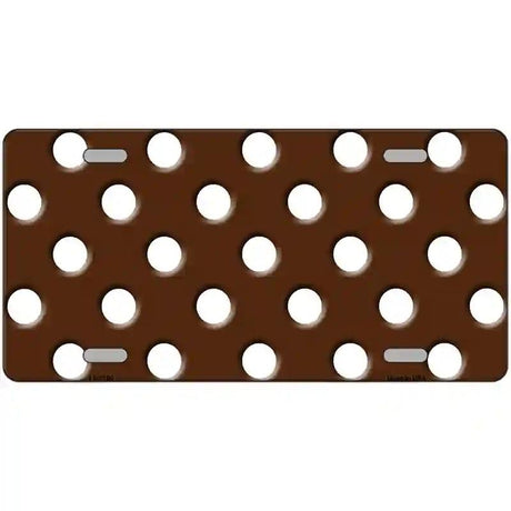 White Brown Polka DotsMetal Novelty License Plate 12" x 6" (LP)