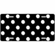 White Polka Dots Black Metal Novelty License Plate 12" x 6" (LP)