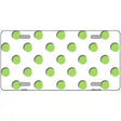 Lime Green Polka Dots White Metal Novelty License Plate 12" x 6" (LP)
