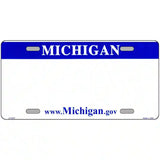 Michigan Blue Blank Novelty Metal License Plate 12" x 6" (LP)