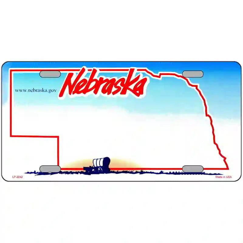 Nebraska Novelty State Blank Metal License Plate 12" x 6" (LP)