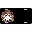 Fire Cross Offset Flat Metal Novelty License Plate 12" x 6" (LP)