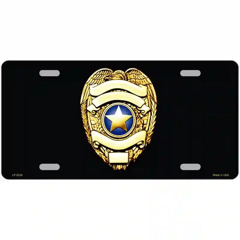 Police Badge Metal Novelty License Plate 12" x 6" (LP)