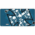 Maltese Cross Skulls Metal Novelty License Plate 12" x 6" (LP)