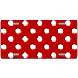 White Polka Dots Red Metal Novelty License Plate 12" x 6" (LP)