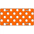 White Polka Dots Orange Metal Novelty License Plate 12" x 6" (LP)