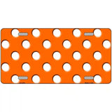 White Polka Dots Orange Metal Novelty License Plate 12" x 6" (LP)