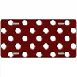 White Polka Dots Burgundy Metal Novelty License Plate 12" x 6" (LP)