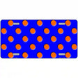 Orange Polka Dots Royal Blue Metal Novelty License Plate 12" x 6" (LP)
