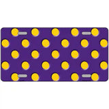 Yellow Polka Dots Purple Metal Novelty License Plate 12" x 6" (LP)