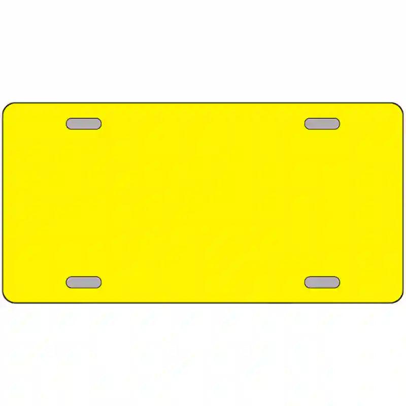 Yellow Solid Metal Novelty License Plate 12" x 6" (LP)