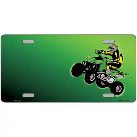 Quad Rider Offset Flat Metal Novelty License Plate 12" x 6" (LP)