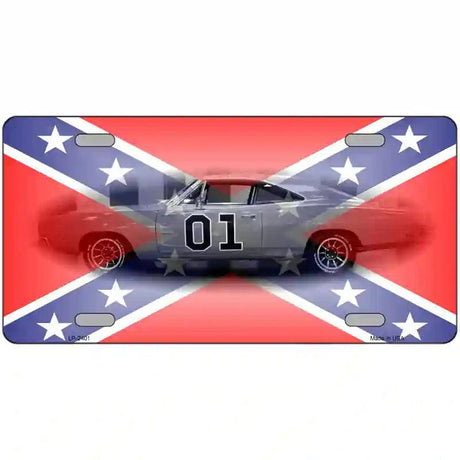 Confederate Flag Charger Metal Novelty License Plate 12" x 6" (LP)