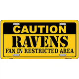 Caution Ravens Metal Novelty License Plate 12" x 6" (LP)