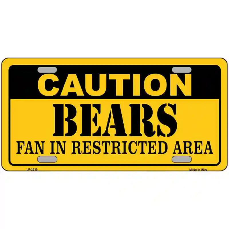 Caution Bears Metal Novelty License Plate 12" x 6" (LP)