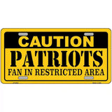 Caution Patriots Metal Novelty License Plate 12" x 6" (LP)