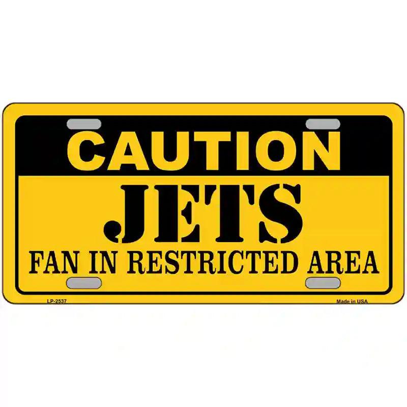 Caution Jets Metal Novelty License Plate 12" x 6" (LP)