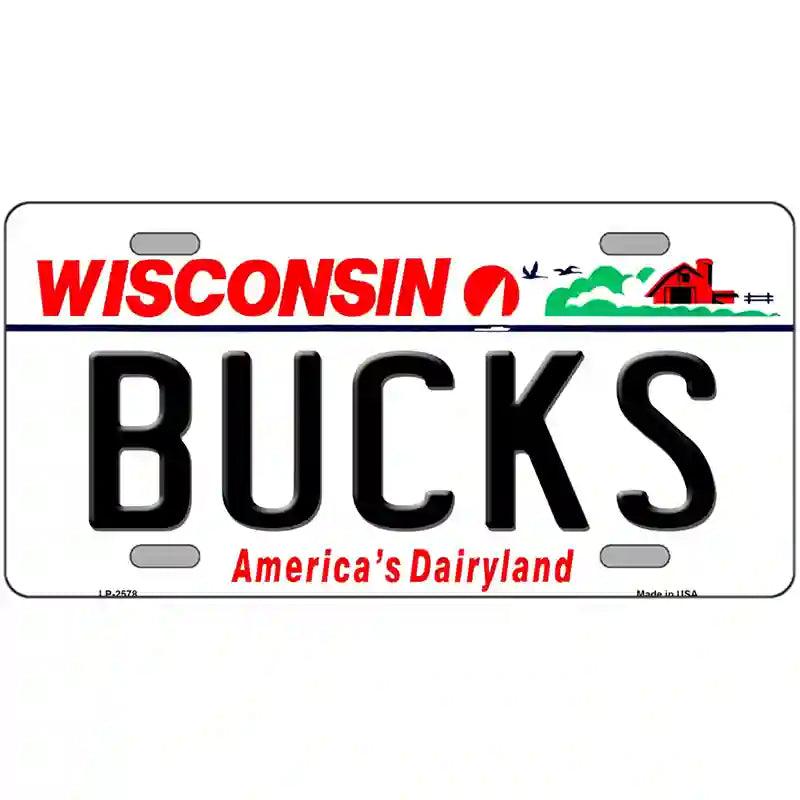 Bucks Wisconsin Novelty State Metal License Plate 12" x 6" (LP)