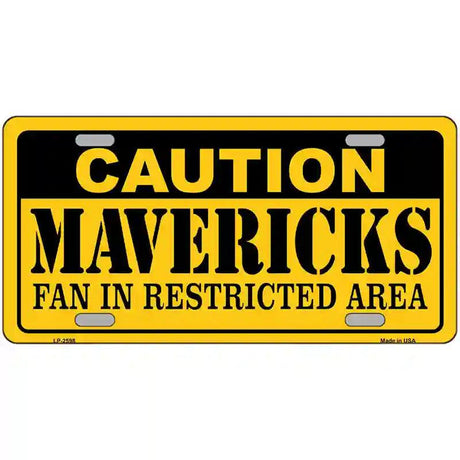 Caution Mavericks Fan Metal Novelty License Plate 12" x 6" (LP)
