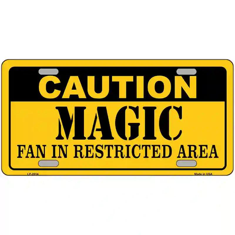 Caution Magic Fan Metal Novelty License Plate 12" x 6" (LP)