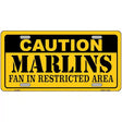 Caution Marlins Fan Metal Novelty License Plate 12" x 6" (LP)