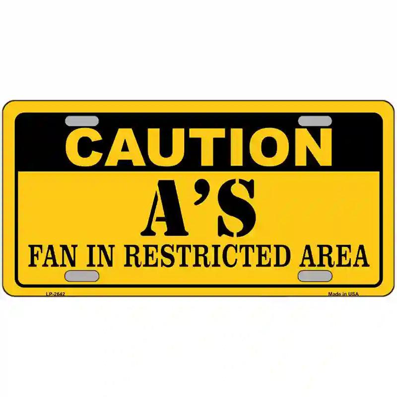 Caution As Fan Metal Novelty License Plate 12" x 6" (LP)