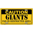 Caution Giants Fan Metal Novelty License Plate 12" x 6" (LP)