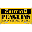 Caution Penguins Metal Novelty License Plate 12" x 6" (LP)