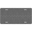 Black White Chevron Metal Novelty License Plate 12" x 6" (LP)
