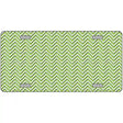 Lime Green White Chevron Metal Novelty License Plate 12" x 6" (LP)