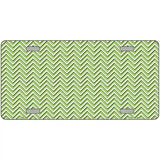 Lime Green White Chevron Metal Novelty License Plate 12" x 6" (LP)