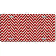 Red White Chevron Metal Novelty License Plate 12" x 6" (LP)