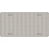 Tan White Chevron Metal Novelty License Plate 12" x 6" (LP)