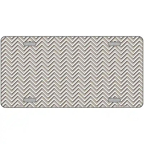 Tan White Chevron Metal Novelty License Plate 12" x 6" (LP)