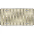 Gold White Chevron Metal Novelty License Plate 12" x 6" (LP)
