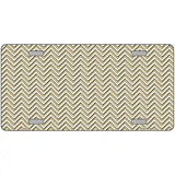 Gold White Chevron Metal Novelty License Plate 12" x 6" (LP)