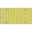 Yellow White Chevron Metal Novelty License Plate 12" x 6" (LP)