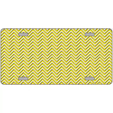 Yellow White Chevron Metal Novelty License Plate 12" x 6" (LP)