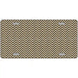 Brown White Chevron Metal Novelty License Plate 12" x 6" (LP)