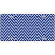 Blue White Chevron Metal Novelty License Plate 12" x 6" (LP)