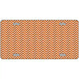 Orange White Chevron Metal Novelty License Plate 12" x 6" (LP)