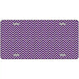 Purple White Chevron Metal Novelty License Plate 12" x 6" (LP)