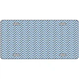 Light Blue White Chevron Metal Novelty License Plate 12" x 6" (LP)