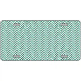 Mint White Chevron Metal Novelty License Plate 12" x 6" (LP)