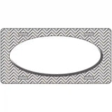 Grey White Chevon White Oval Metal Novelty License Plate 12" x 6" (LP)