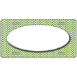 Lime Green White Chevon White Center Oval Metal Novelty License Plate 12" x 6" (LP)