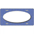 Blue White Chevon White Center Oval Metal Novelty License Plate 12" x 6" (LP)