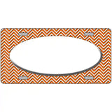 Orange White Chevon White Center Oval Metal Novelty License Plate 12" x 6" (LP)