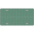 Green White Chevron Metal Novelty License Plate 12" x 6" (LP)